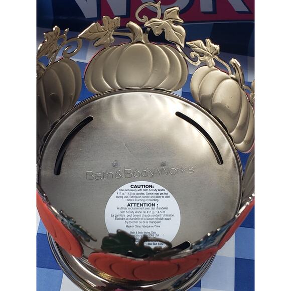 BBW Velvet Pumpkin Patch 3 Wick Candle Holder Home Fragrance Decor - Picture 2 of 2